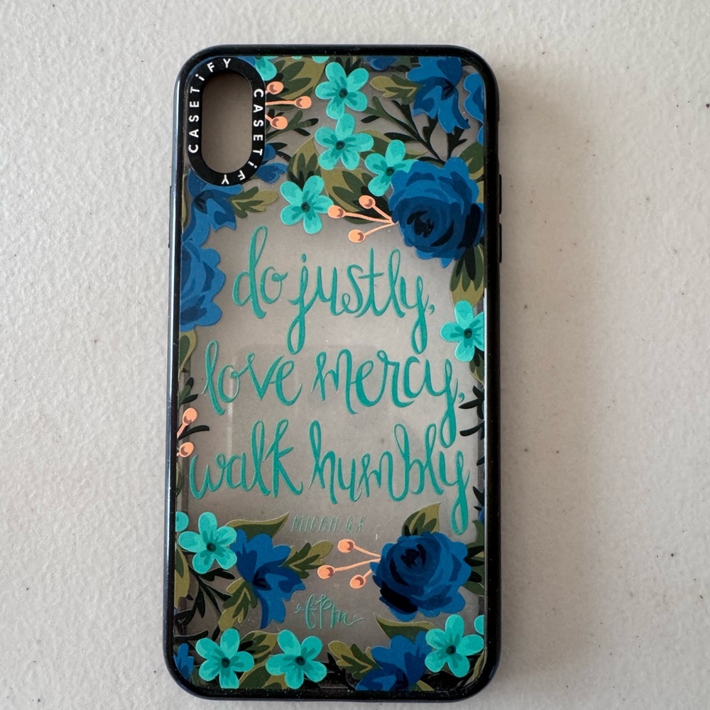 Casetify Floral Phone Case - Blue and Black IPhone 10- XS max